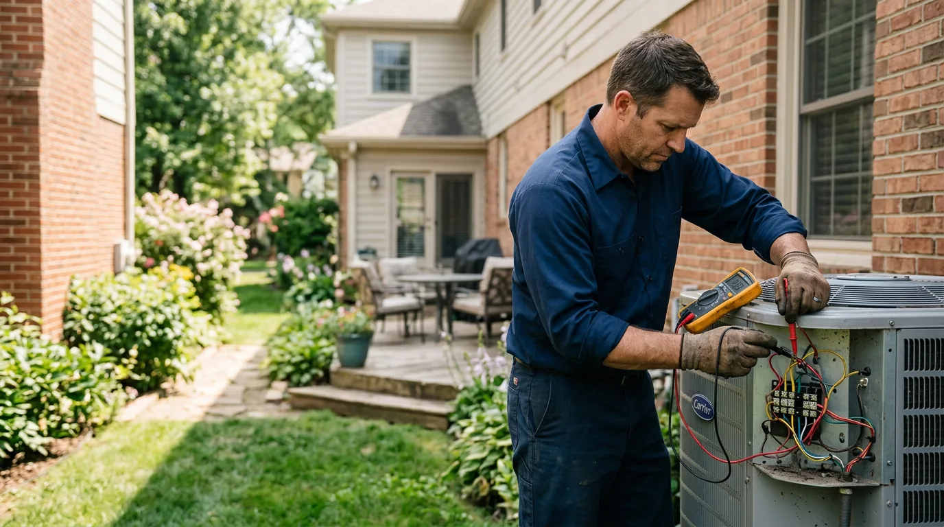 HVAC technician working near Burneyville, OK